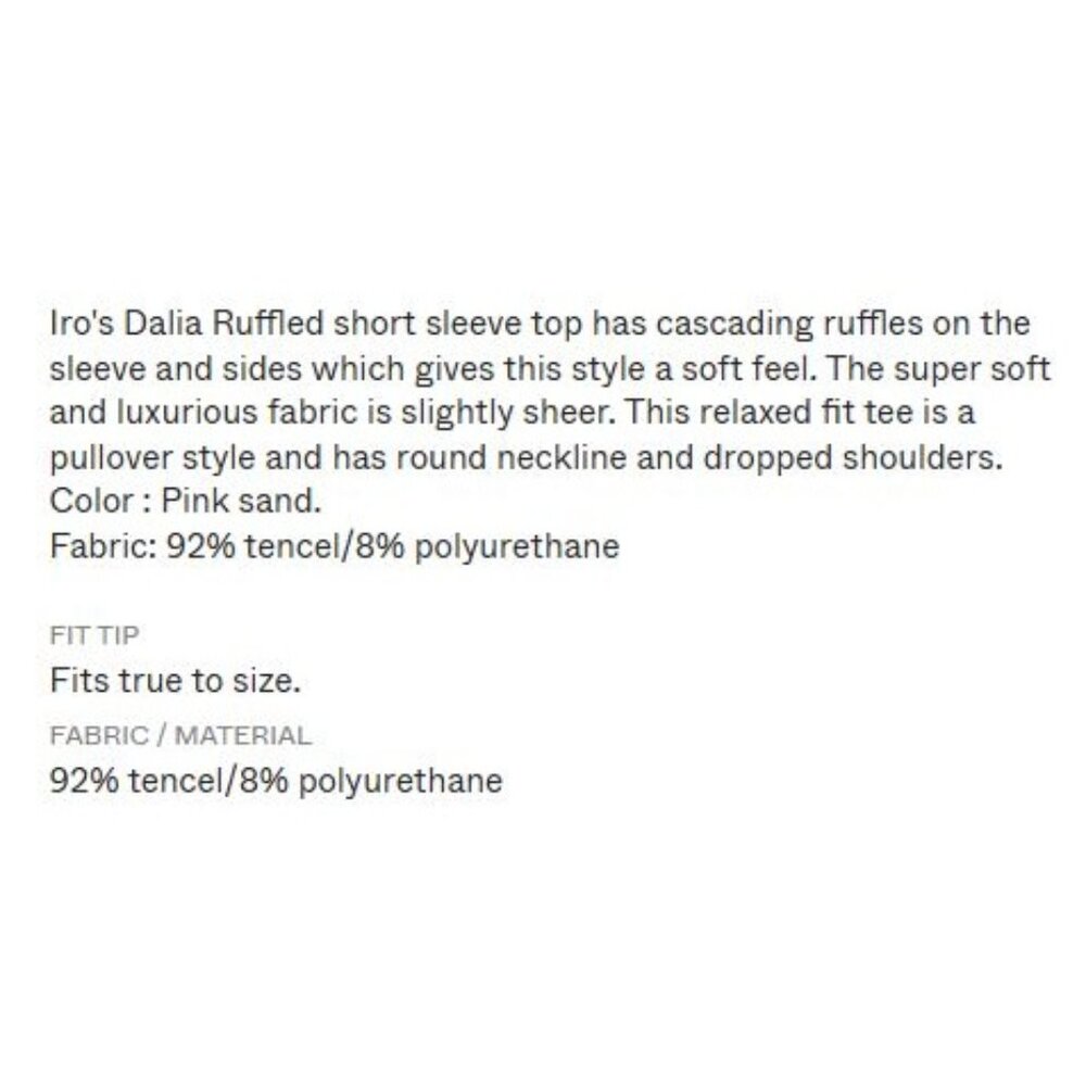 IRO Dalia Ruffle Pink Sand Size XS Oversized Semi Sheer $294 Blouse - Picture 8 of 15